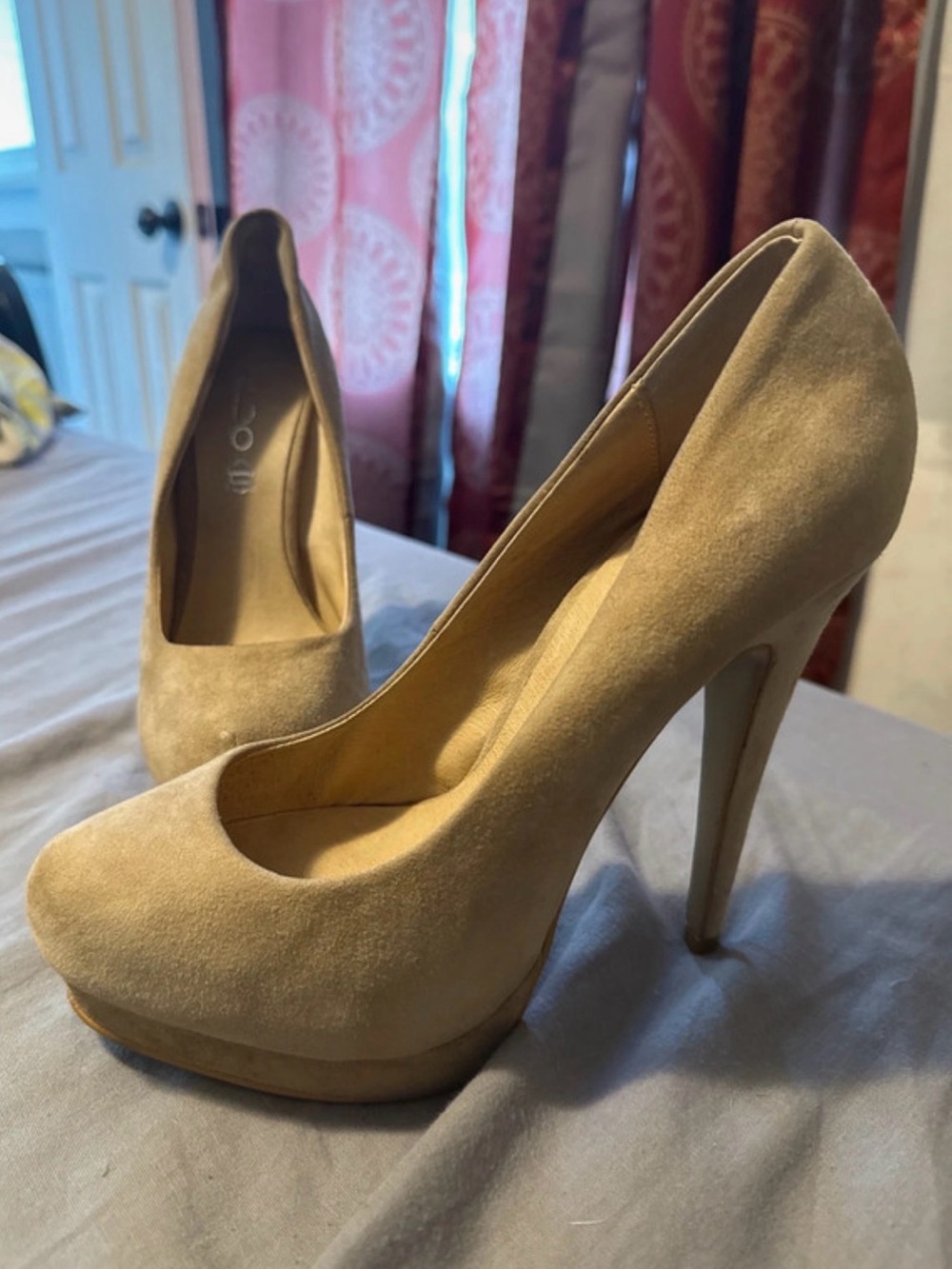 Aldo Taupe Suede Platform Stiletto Pumps